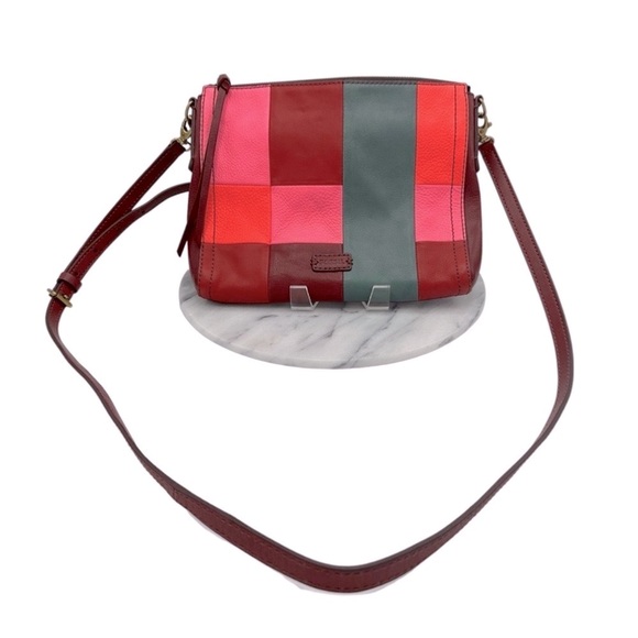 Fossil‎ Multi Leather Square Patch Clutch Crossbody Handbag - Picture 5 of 15